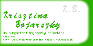 krisztina bojarszky business card